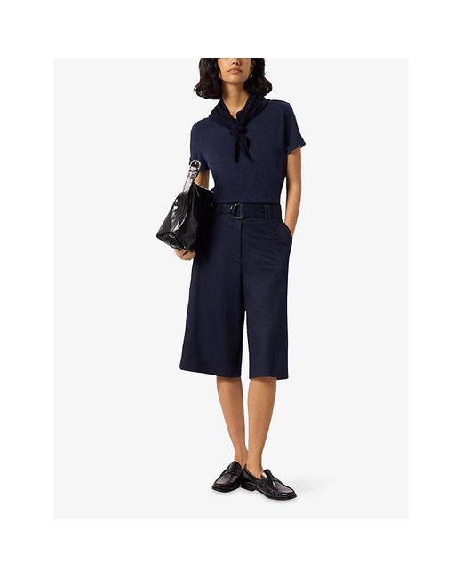Whistles Blue Emily Ultimate Relaxed-Fit Cotton T-Shirt