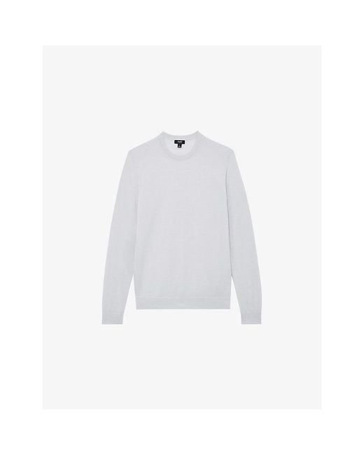 Reiss White Wessex Crewneck Wool Jumper for men