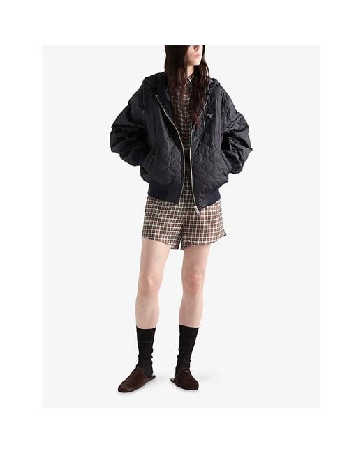 Prada Blue Re Nylon Lightweight Quilted Woven Jacket