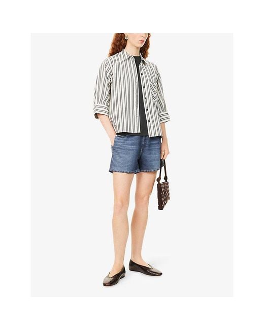 Rag & Bone Blue Miramar Terry Walking Cotton-Jersey Shorts