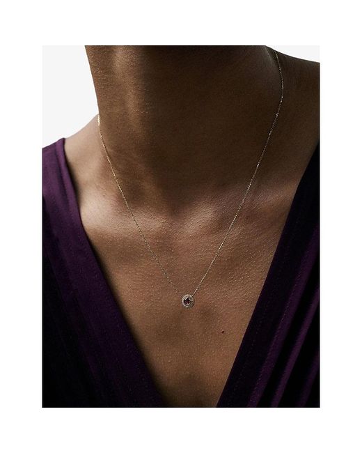 Astley Clarke Metallic October Birthstone 14Ct- Tourmaline And 0.08Ct Lab-Grown Diamond Pendant Necklace