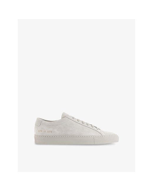 Common Projects White Achilles Branded Suede Low-Top Trainers for men