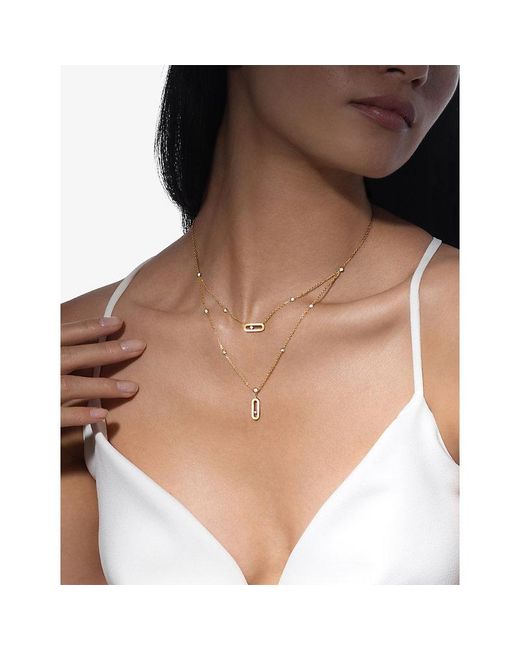 Messika Metallic Move Uno 2-Row 18Ct And 0.03Ct Diamond Necklace