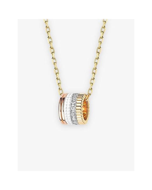Boucheron White Quatre Edition Large 18Ct- - - Hyceram And 0.23Ct Diamond Necklace