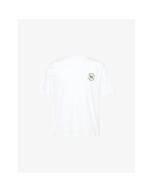 J.Lindeberg White Parcie Tour Brand-Print Cotton-Jersey T-Shirt for men