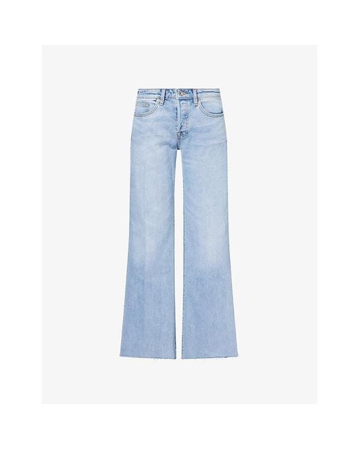 GOOD AMERICAN Blue Vintage Low Relaxed Flare-Leg Denim Jeans