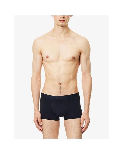 Hanro Black Micro-Touch Branded-Waistband Stretch-Jersey Trunks for men