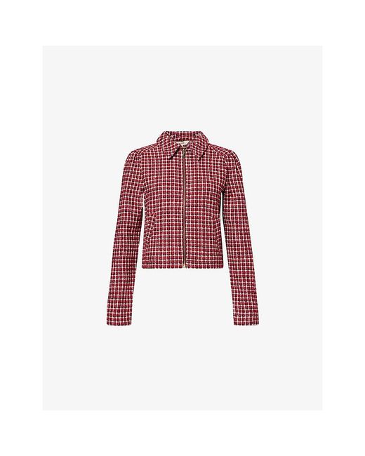 ME+EM Pointed-Collar Textured Woven Jacket