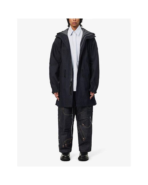Junya Watanabe Blue Man X Cp Company goggle-hood Cotton Coat for men