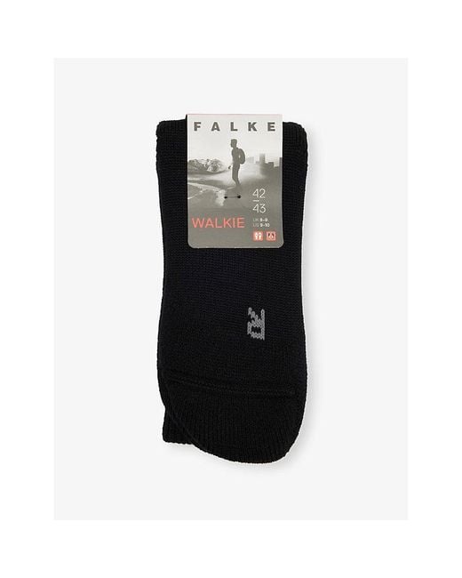 Falke Black Walkie Ergo Stretch Wool-Blend Socks for men