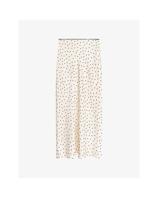 OMNES Natural Monty Polka Dot Satin Maxi Skirt