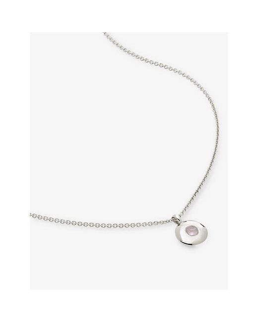 Monica Vinader White June Birthstone Sterling-silver Necklace