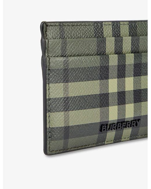 Burberry - Leather-Trimmed Checked E-Canvas Cardholder With Lanyard - Men -  Brown for Men