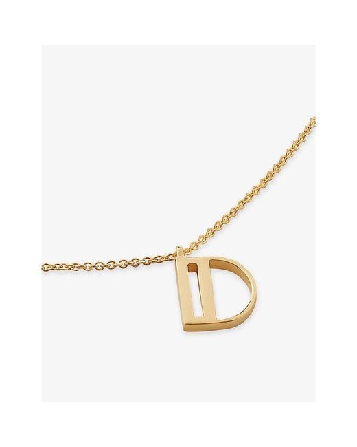 Monica Vinader Metallic Initial D 18Ct Vermeil Plated 925 Sterling Necklace