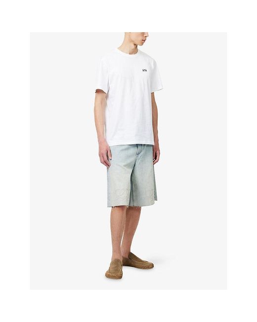 Loewe White Anagram-Embroidered Cotton T-Shirt for men