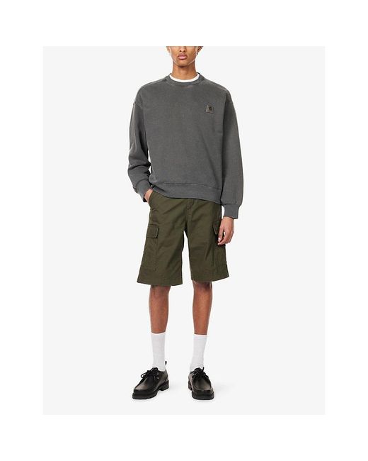 Carhartt Green Regular Patch-Pocket Cotton Cargo Shorts for men