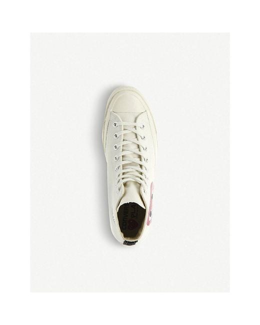 Comme des Garçons White Comme Des Garçons Play X Converse 70S Canvas High-Top Trainers for men