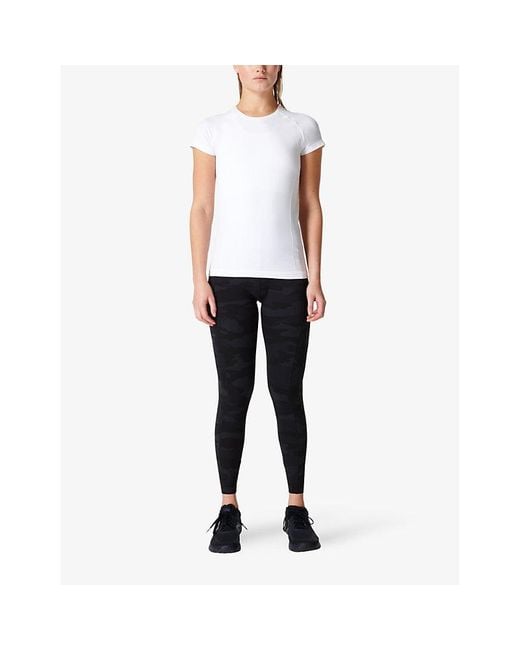Sweaty Betty White Athlete Seamless Workout Stretch-Jersey T-Shirt