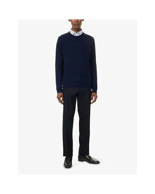 Paul Smith Blue Crewneck Cashmere Jumper for men