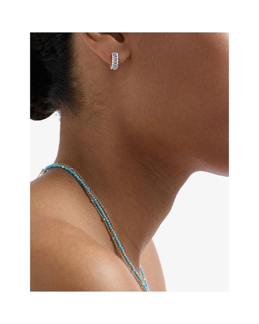 Astley Clarke Metallic Aurora Ridge 925 Huggie Earrings