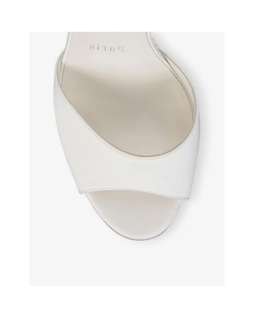 Christian Louboutin White Sandaloo 130 Satin-Crepe Heeled Sandals