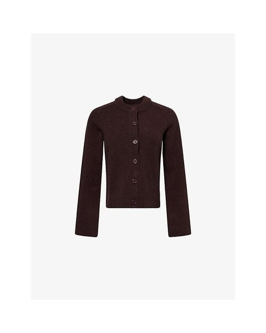 Pretty Lavish Red Katarina Round-Neck Knitted Cardigan