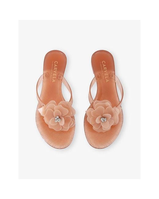 Carvela Kurt Geiger Natural Arena Flower Jelly Sandals