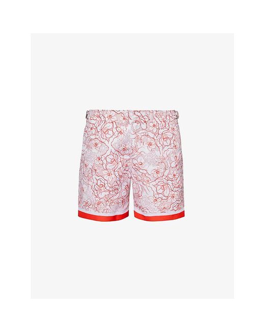 Orlebar Brown Pink Bulldog Floral-print Recycled-polyester Swim Shorts for men