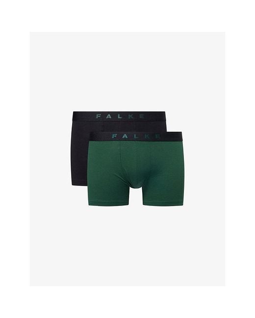 Falke Green Daily Comfort Pack Of Two Stretch-Cotton Boxer Briefs for men