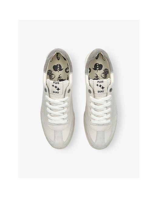 Duke & Dexter White Plus Duke Leather Low-Top Trainers for men
