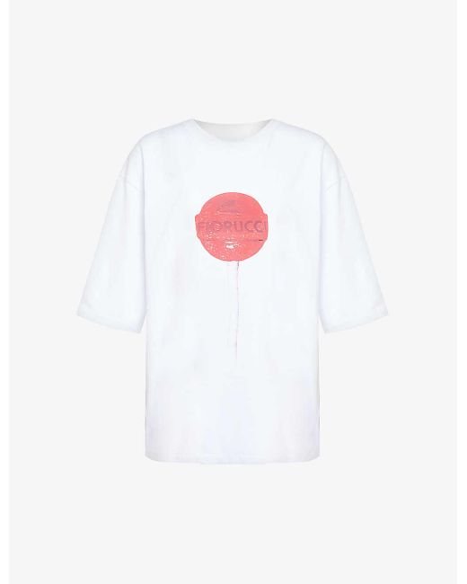 Fiorucci White Lollipop Graphic-print Cotton-jersey T-shirt