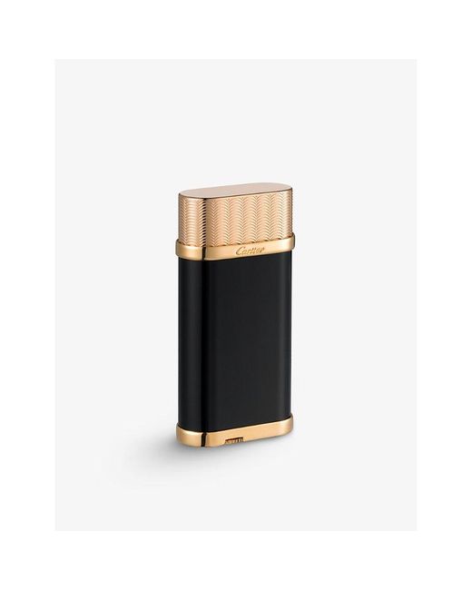 Cartier Black Oval Guilloché Décor Lighter for men