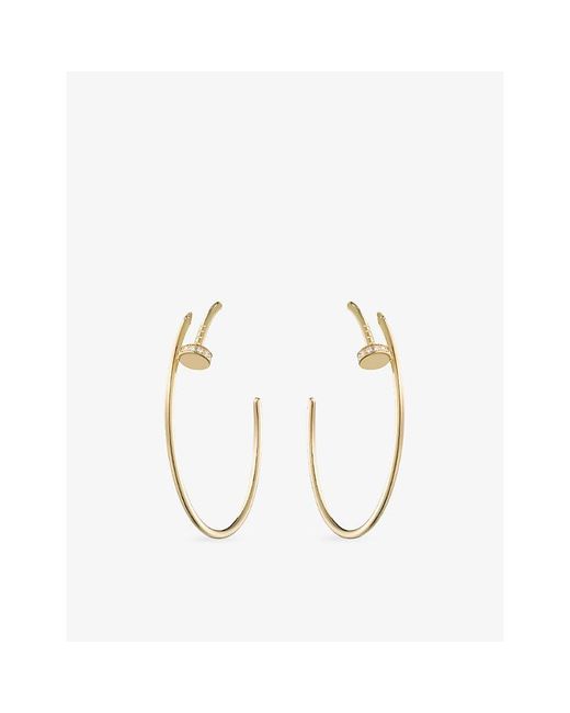Cartier White Juste Un Clou 18Ct Rose- Single Hoop Earrings