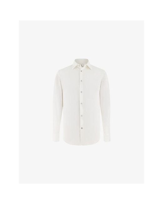Boggi White Regular-Fit Cotton-Silk Shirt for men