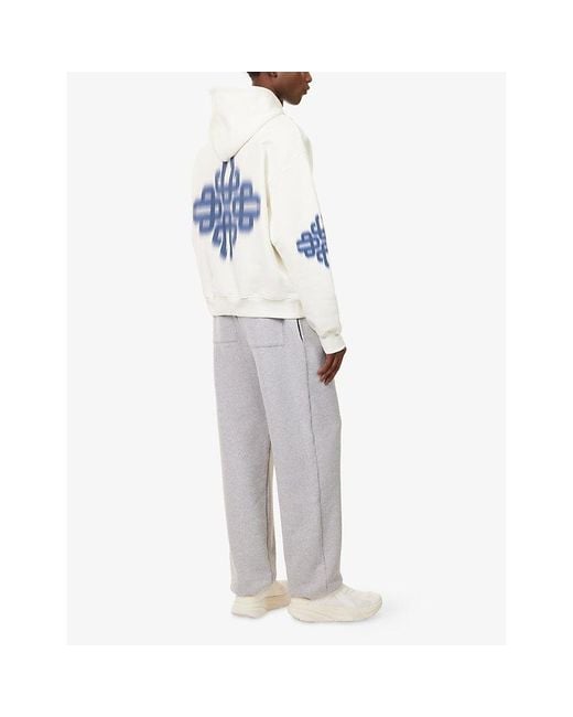 The Couture Club White Motion Blurred-Emblem Cotton-Jersey Hoodie for men