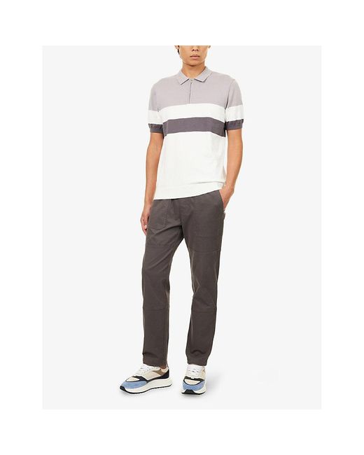 Arne Brown Straight-Leg Worker Cotton-Blend Trousers for men