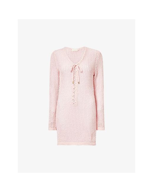 Cheap Monday Pink Corossol Laced Knitted Mini Dress