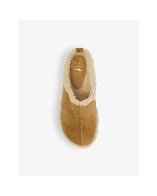 Dune Multicolor Gracias Shearling-Lined Slip-On Suede Mules