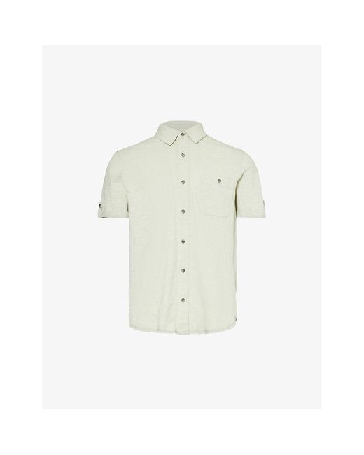 PAIGE White Braydon Short-sleeve Cotton-jersey Shirt for men