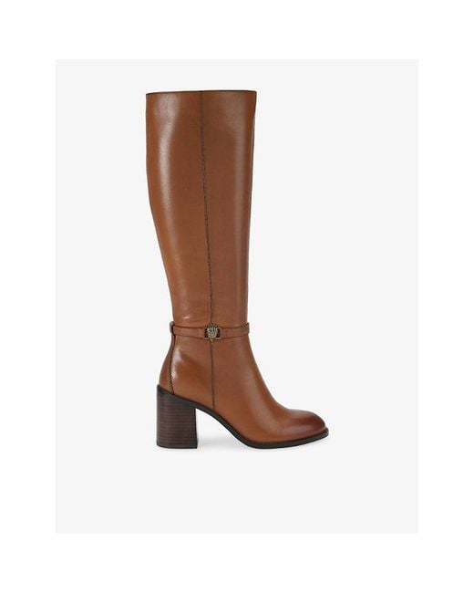Kurt Geiger Brown Shoreditch Heeled Leather Knee-High Boots