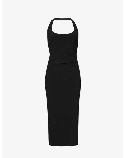 Bec & Bridge Black Cyndie Halterneck Stretch-woven Midi Dress