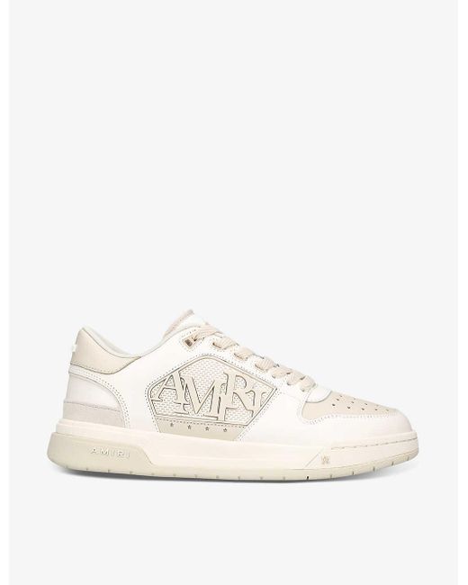 Amiri Natural Classic Logo-embellished Leather Low-top Trainers for men