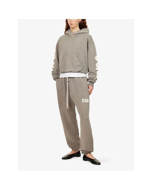 Fear Of God Gray Classic-Fit Logo-Embroidered Cotton-Fleece Jogging Bottoms