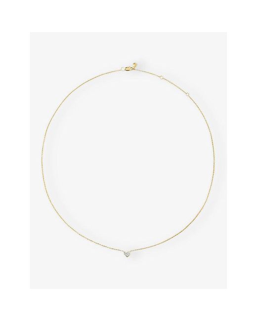 Monica Vinader White Mini Heart 14Ct- And 0.04Ct Lab-Grown Diamond Necklace