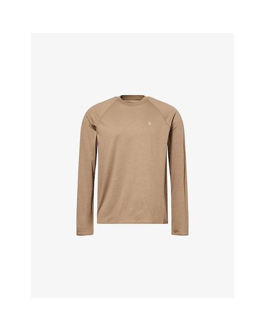 Dunhill Natural Ath-Luxury Long-Sleeves Wool And Cashmere T-Shirt for men