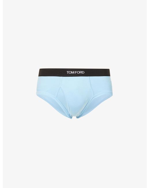 Tom Ford Classic Stretch-cotton Briefs in Blue for Men | Lyst