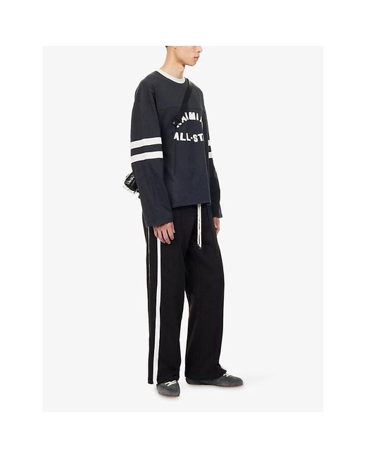 NAHMIAS Blue Thermal Stripe Cotton-Jersey Jogging Bottoms for men