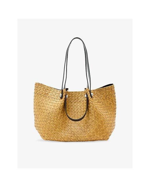 AllSaints Metallic Allington Straw Tote Bag