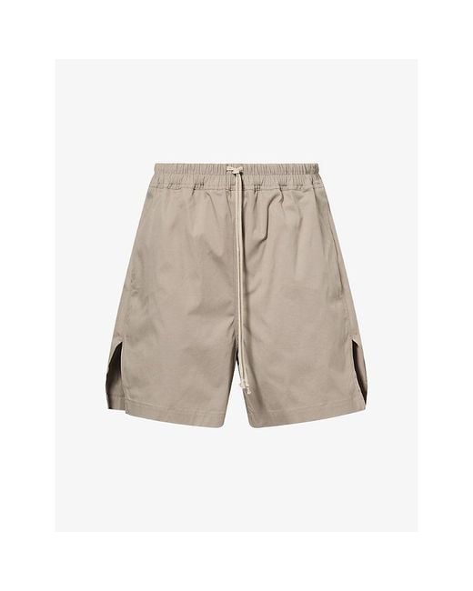 Rick Owens Gray Drawstring Slip-Pocket Cotton Shorts for men