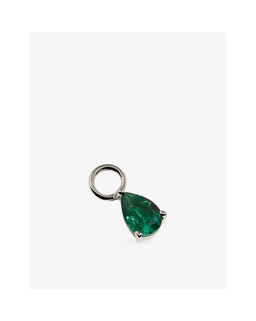 Astrid & Miyu Green Birthstone May 14Ct- And Lab-Grown Emerald Earring Charm